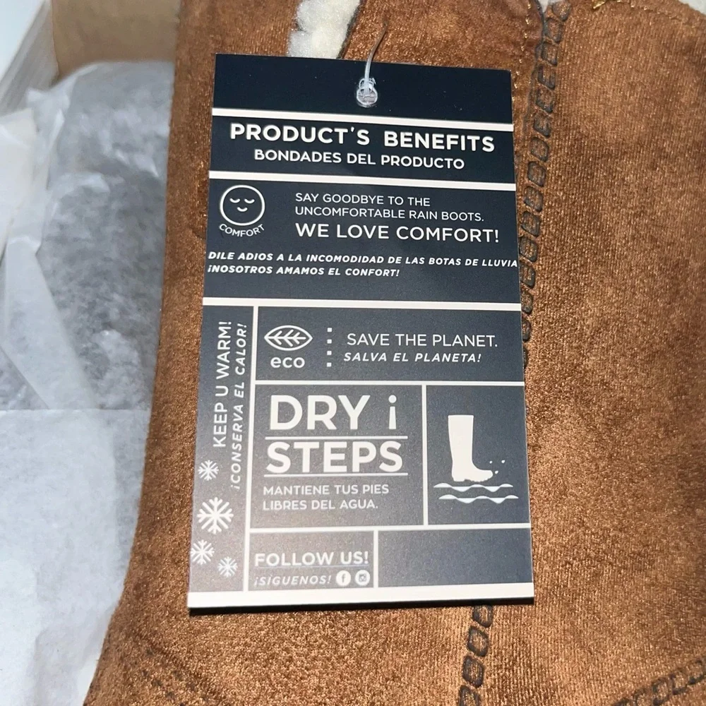 Wet Knot Drifter Cozy Boots Faux Suede Honey Brown Women’s Size 6 Sherpa lined